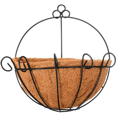 Mchoice Iron Wall Hanging Planters Basket 10 Inches Half Round Plant Flower Wall Holder With