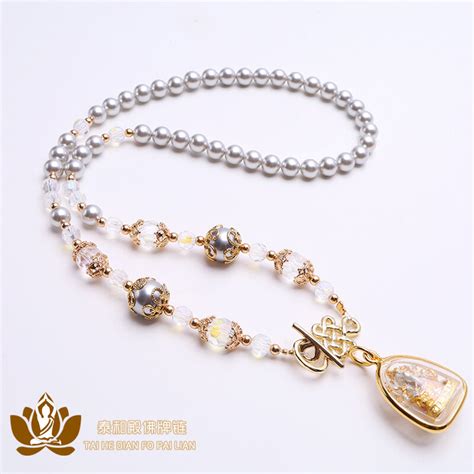 Thai Amulet Chain Gray Pearl Shell Clavicle Necklace Girl Buddha Brand