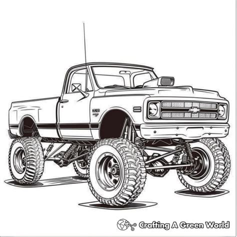 Diesel Truck Lifted Truck Coloring Pages Free And Printable