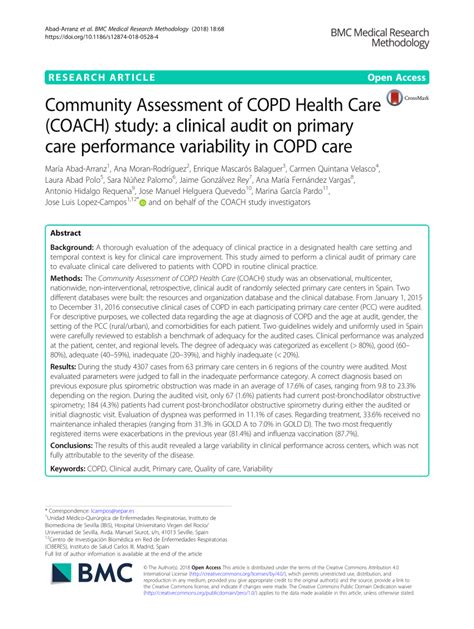 Pdf Community Assessment Of Copd Health Care Coach Study A