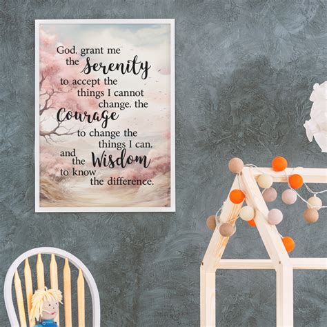 The Serenity Prayer Wall Art Unframed Wall Art for Spiritually Inspired Home Decor Religious ...