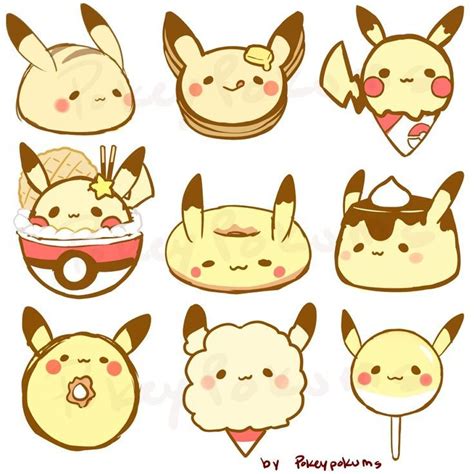 Pikachu Dessert doodles! Pikachu is such a cute pokemon~~ especially ...