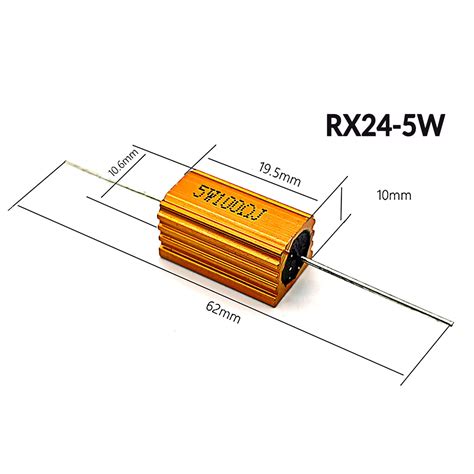 5W 10W Golden Aluminium Load Resistor Wirewound Various Values 0 1 Ohm