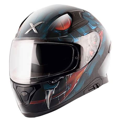 Axor Apex Venomous Matt Black Blue Full Face Helmet Custom Elements