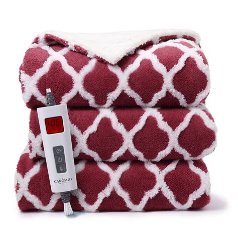 Caromio Heated Blanket Electric Throw Blanket Sherpa Tufted Heating Lap