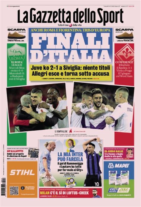 Revue De Presse Italienne Du 19 Mai 2023 Tuttosport Corriere Dello