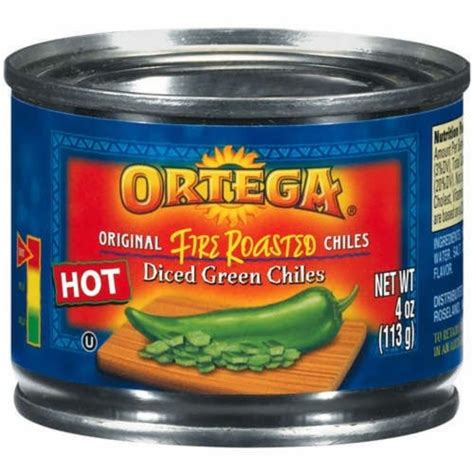 Ortega Hot Diced Green Fire Roasted Chiles Pack Of 14 14 Pack Fry