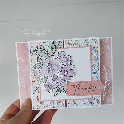 Hand Penned Fancy Fold Card Confetti Card Studio