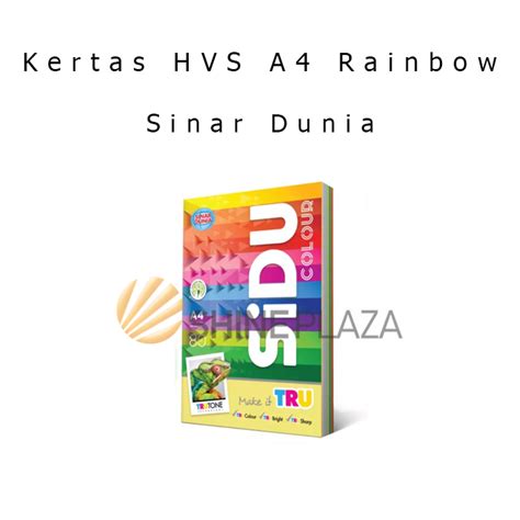 Jual Kertas Hvs Sidu Warna Rainbow A Gr Lembar Sinar Dunia