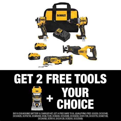 Dewalt 20v Max Lithium Ion Cordless Brushless 4 Tool Combo Kit And 20v