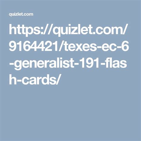 Https Quizlet Texes Ec Generalist Flash Cards