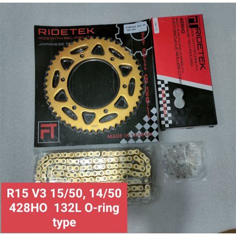 Yamaha R V R M V Ridetek Gold Sprocket And Chain Set Shopee