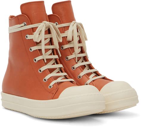 Rick Owens Orange Strobe Sneakers Rick Owens