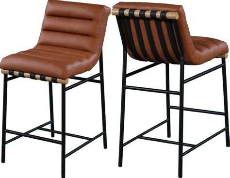 Burke Cognac Faux Leather Counter Stool 1StopBedrooms