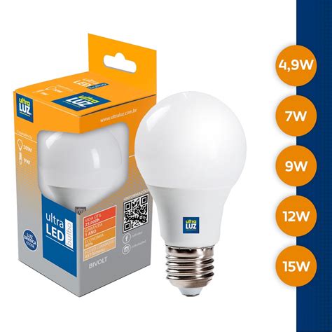 Lâmpada LED 4 9W 7W 9W 12W 15W Bulbo Ultraluz Bivolt Econômica