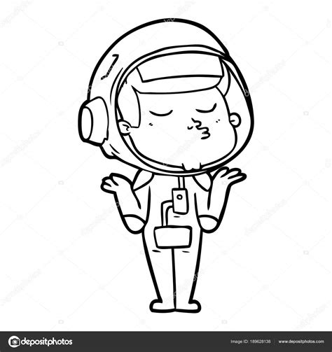 Vektorillustration Des Selbstbewussten Astronauten Stock Vektorgrafik