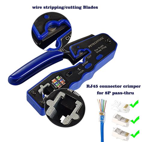 Buy Petechtool Rj Crimp Tool All In One Crimping Tool Ethernet Wire