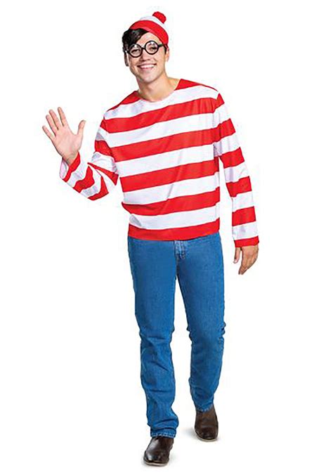 Where S Waldo Classic Adult Waldo Costume