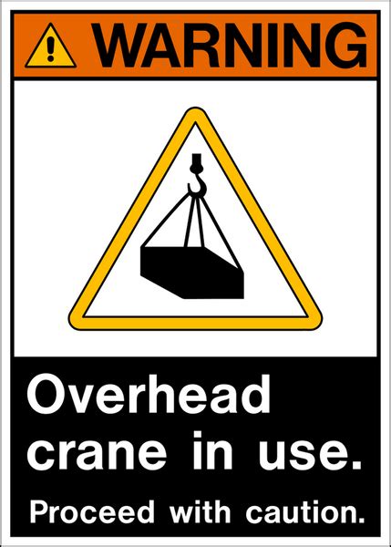 Warning Crane Overhead Western Safety Sign