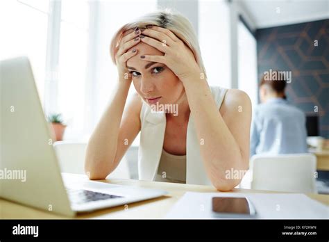 Thinking Of Report Stock Photo Alamy