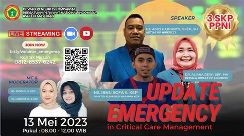 Webinar Keperawatan Update Emergency In Critical Care Management Youtube