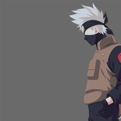 Kakashi Hatake Wallpaper 4k Minimalist Grey Naruto Simple