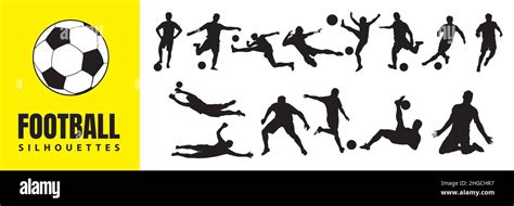 Football Vector Elements Soccer Players Silhouettes Midfielders