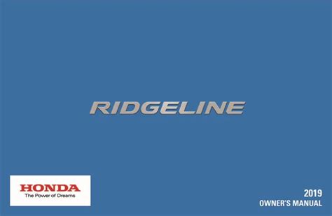 Honda Ridgeline Owners Manual Free Pdf