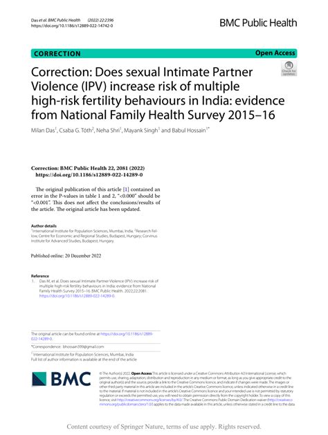 Pdf Correction Does Sexual Intimate Partner Violence Ipv Increase Risk Of Multiple High