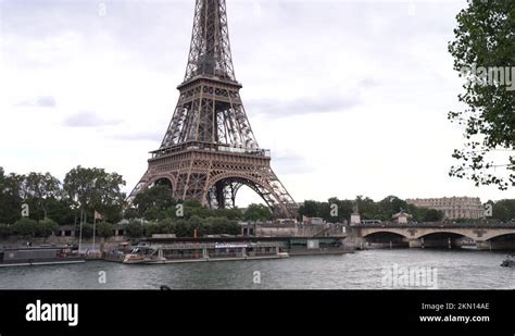 Bateaux Parisiens With Iconic Eiffel Tower, Popular Tourist Attraction ...