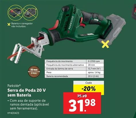 Promo O Parkside Serra De Poda V Sem Bateria Em Lidl