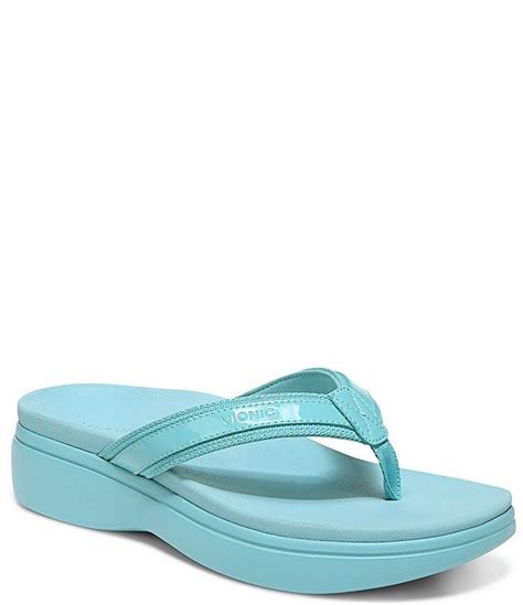 Vionic High Tide Ii Patent Platform Thong Sandals Dillard S