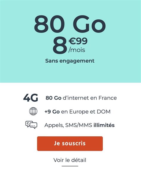 Cdiscount Mobile forfait mobile 20 Go à 5 99