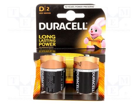 Lr20 D Mn1300 K2 Duracell Battery Alkaline D 1 5v Non Rechargeable 2pcs Basic Bat