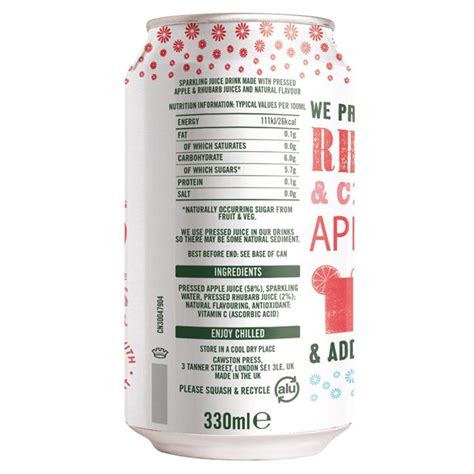 Cawston Press Rhubarb And Sparkling Water 330ml Buy At Plantx Plantx Uk