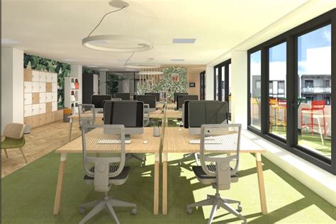 Projet aménagement bureaux en open space ambiance végétale MDO