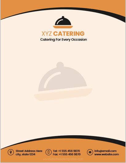 Catering Company Letterhead Templates For Word Download