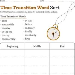 Printable 2nd Grade Transition Word Worksheets Education