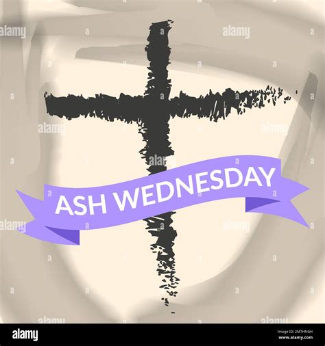 Ash Wednesday With Abstract Cross Illustration Stock Vector Image Art