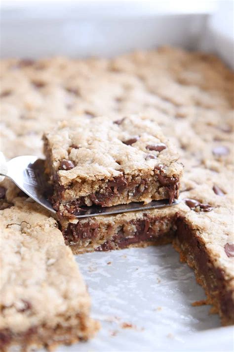 Easy Oatmeal Chocolate Chip Coconut Cookie Bars Mels Kitchen Cafe