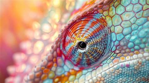 Premium Photo | Chameleon eye close up