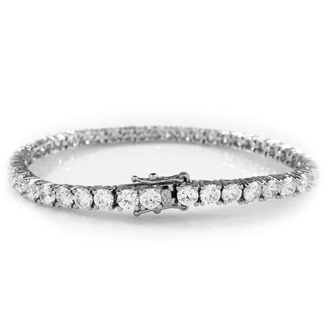 18k White Gold 1 Row Tennis Bracelet Nivs Bling