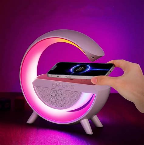 Лампа-ночник с беспроводной зарядкой, будильником и Bluetooth колонкой ...