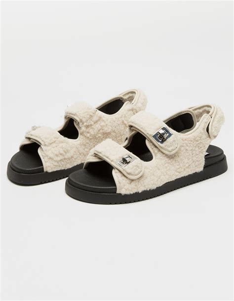 STEVE MADDEN Margie Womens Shearling Sandals NATURAL Tillys