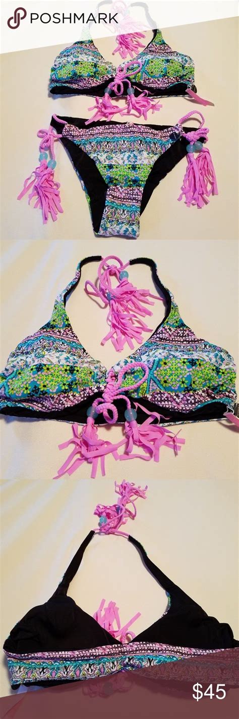 Victorias Secret Reversible 2 Piece Bathing Suit In 2020 Victoria Secret Bathing Suits