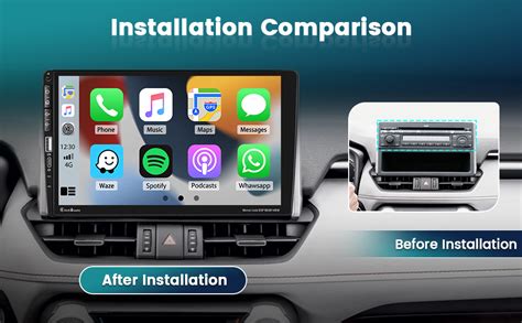 Hikity Carplay Radio De Coche 1 DIN Autoradio Bluetooth Pantalla Tactil