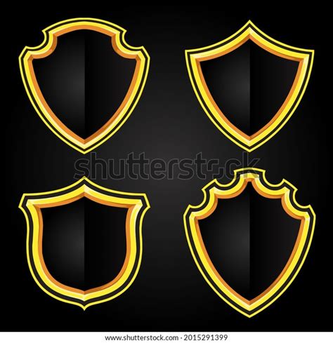 Simple Gold Shield Logo Template Stock Vector Royalty Free 2015291399