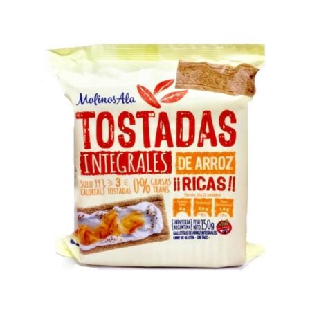 TOSTADAS INTEGRALES DE ARROZ SIN TACC X 150GR MOLINOS ALA Alma Verde