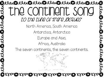 The Continent Song by Jessica Hall | Teachers Pay Teachers