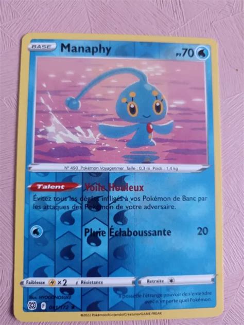 CARTE POKEMON MANAPHY Reverse 041 172 Rare Epée et Bouclier 9 EB09 FR